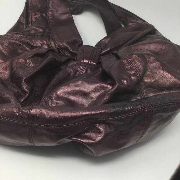 Kooba Purple Metallic Large Leather Hobo Bag - Picture 5 of 15
